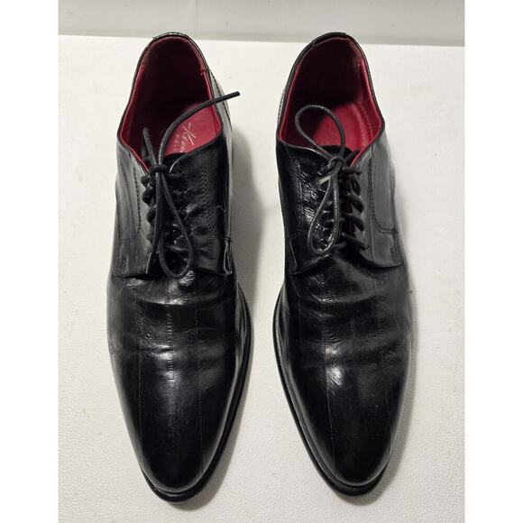 KENNETH COLE Collection Leather Oxfords Dress Shoes Sz 8 Men\'s Black Italy Made main image 9